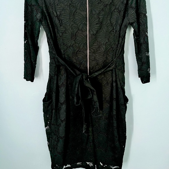 Dark green lace dress with pockets - Picture 3 of 3